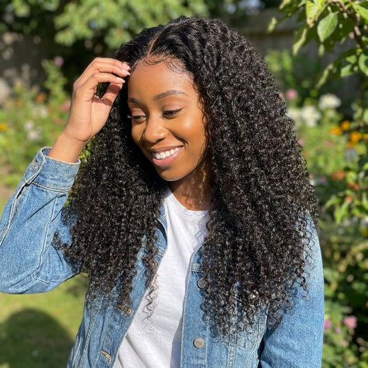 Glueless 4C Hairline Kinky Curly Wig HD Lace Front Natural Hairline with Baby Hair